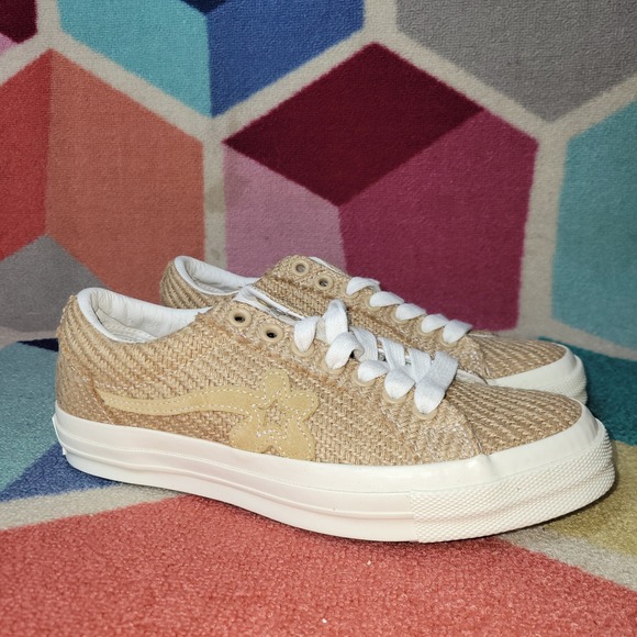 Converse Golf Le Fleur One Star Ox Burlap Tan Sneakers 163169C Mens 7.5 Wos 9.5 - Picture 3 of 6